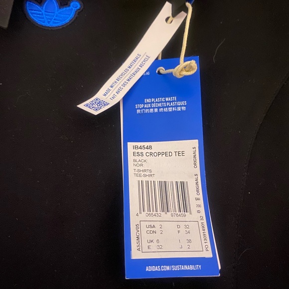 NWT* Adidas Originals | ESS Cropped Tee w/ Back Zip, SP2023 Collection, size S - Picture 12 of 12